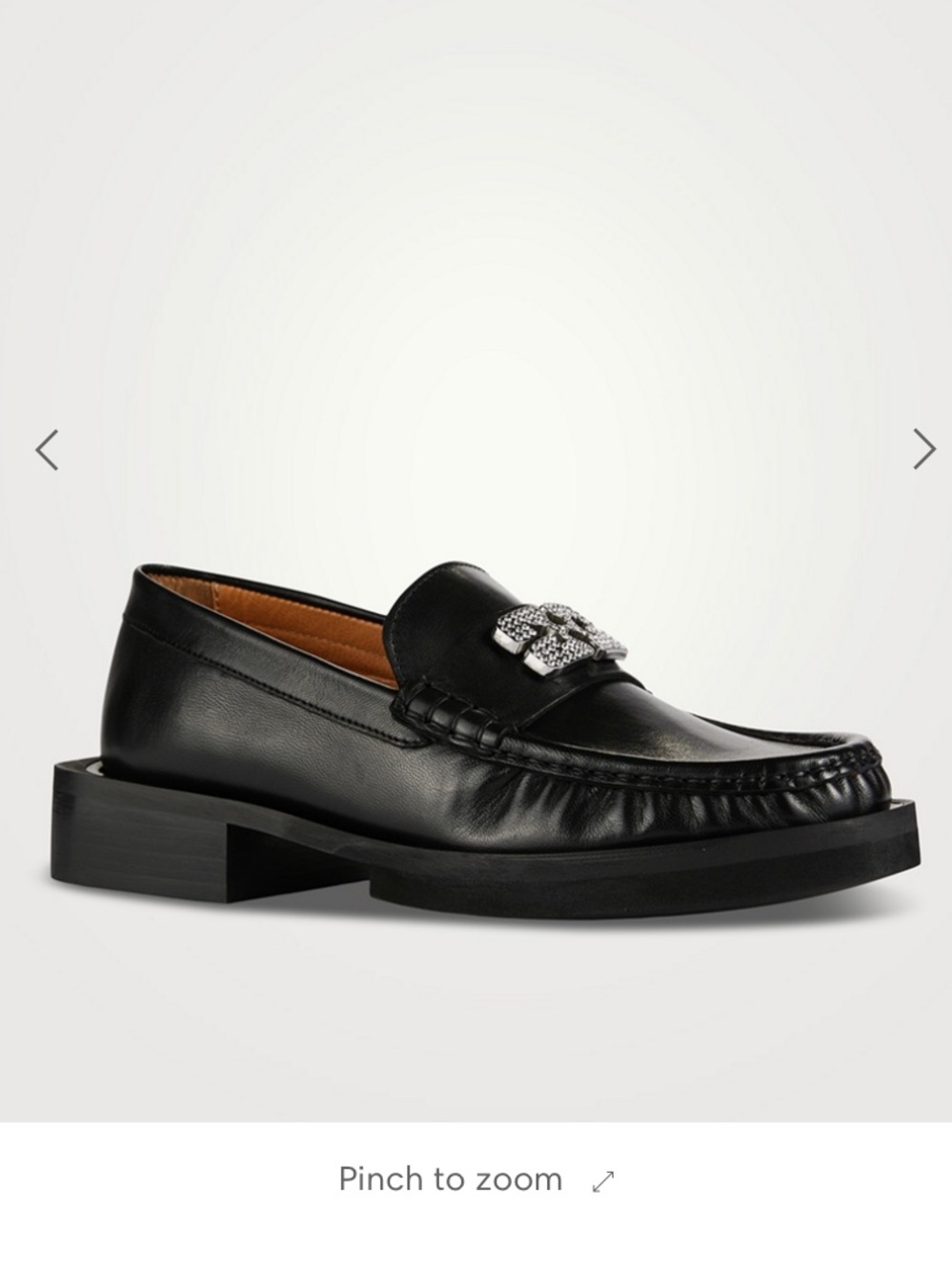 Ganni rhinestone logo loafers with box and dust bag